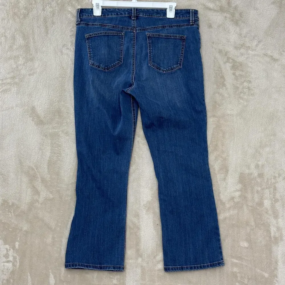 Gloria Vanderbilt Jeans Womens 12 Blue High Rise Crop Slimming Stretch Denim